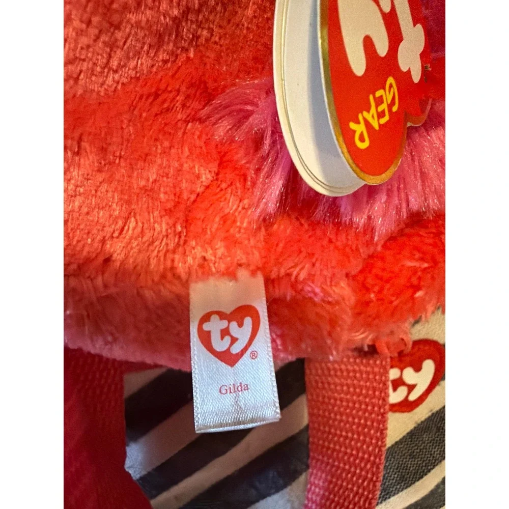 Ty Beanie Boos Gear Gilda Flamingo Plush Mini Backpack Pink 2018 Zip